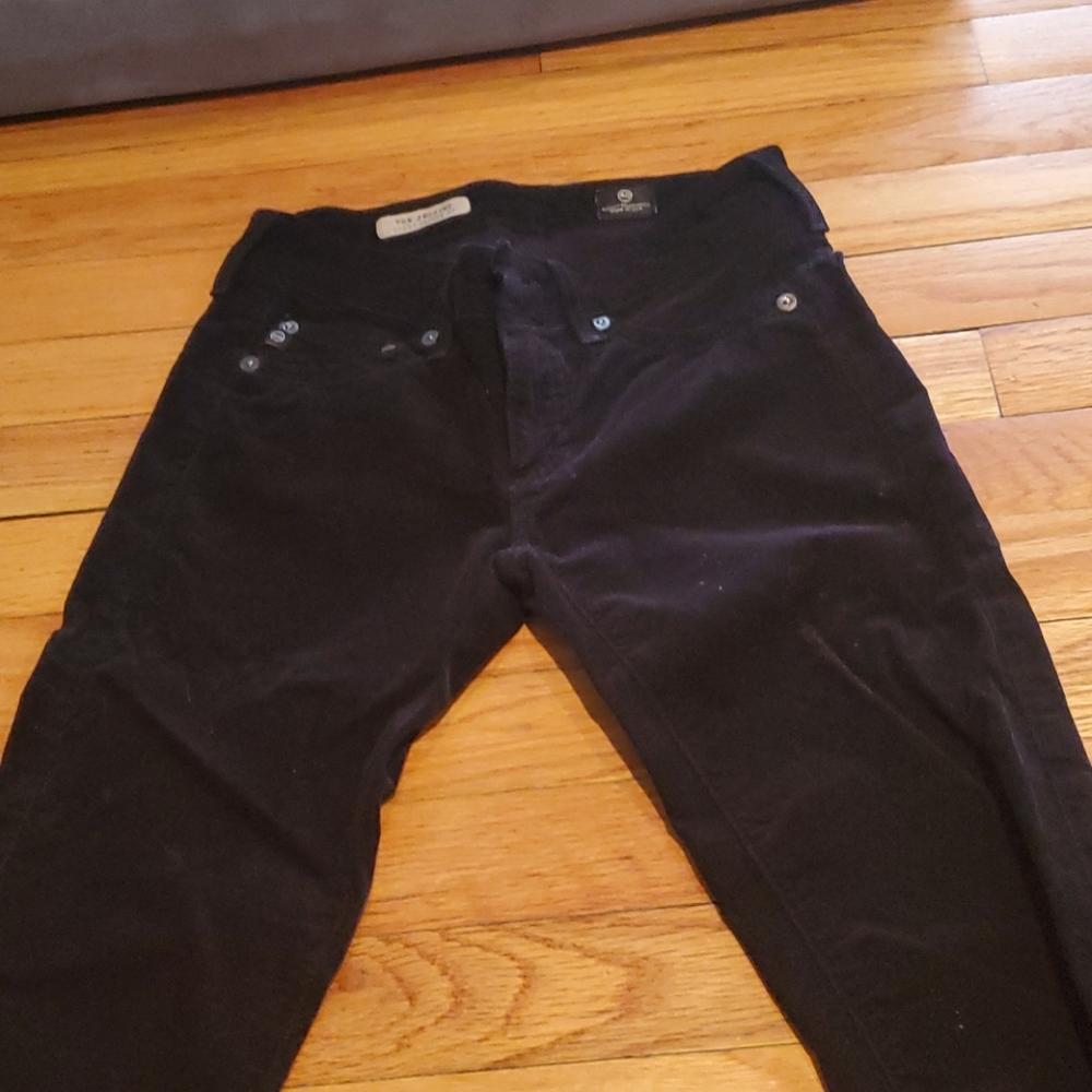 AG Jeans black velvet jeggings
